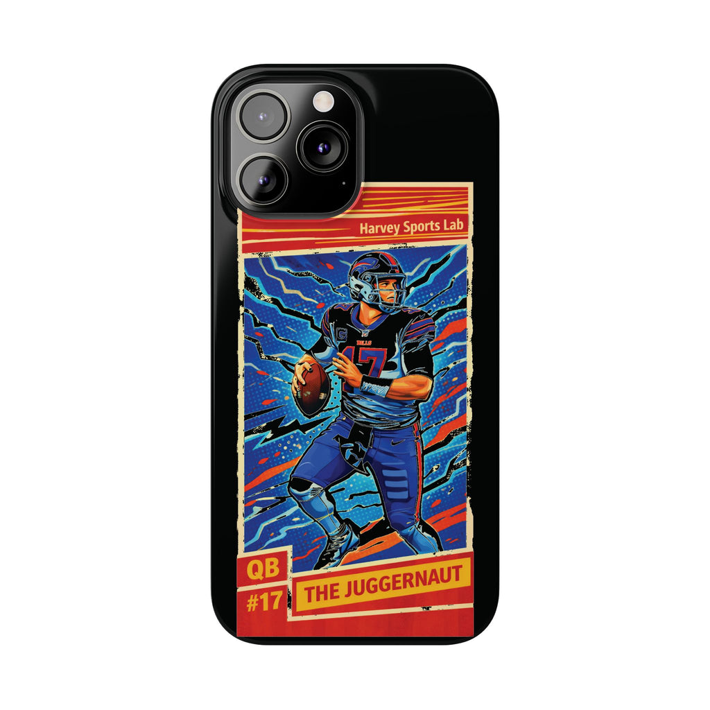 Football QB #17 ‘The Juggernaut’ Slim Phone Case — Retro Trading Card Design