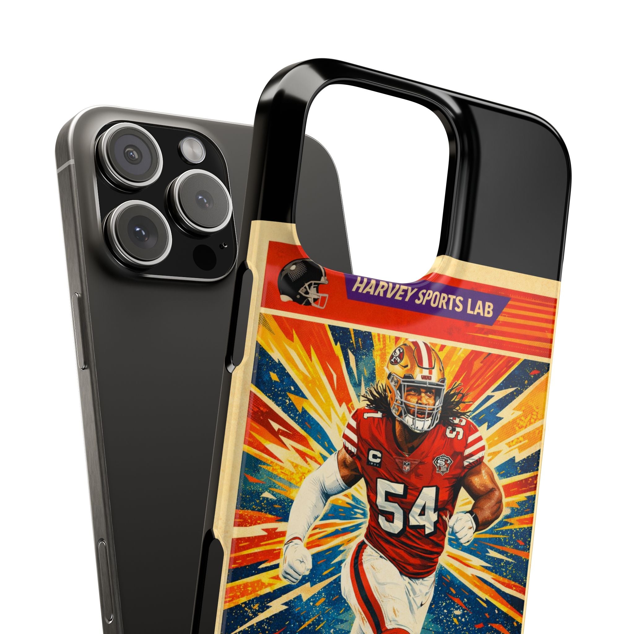 Football Player Vintage Trading Card Slim Phone Case — “The Enforcer” #54
