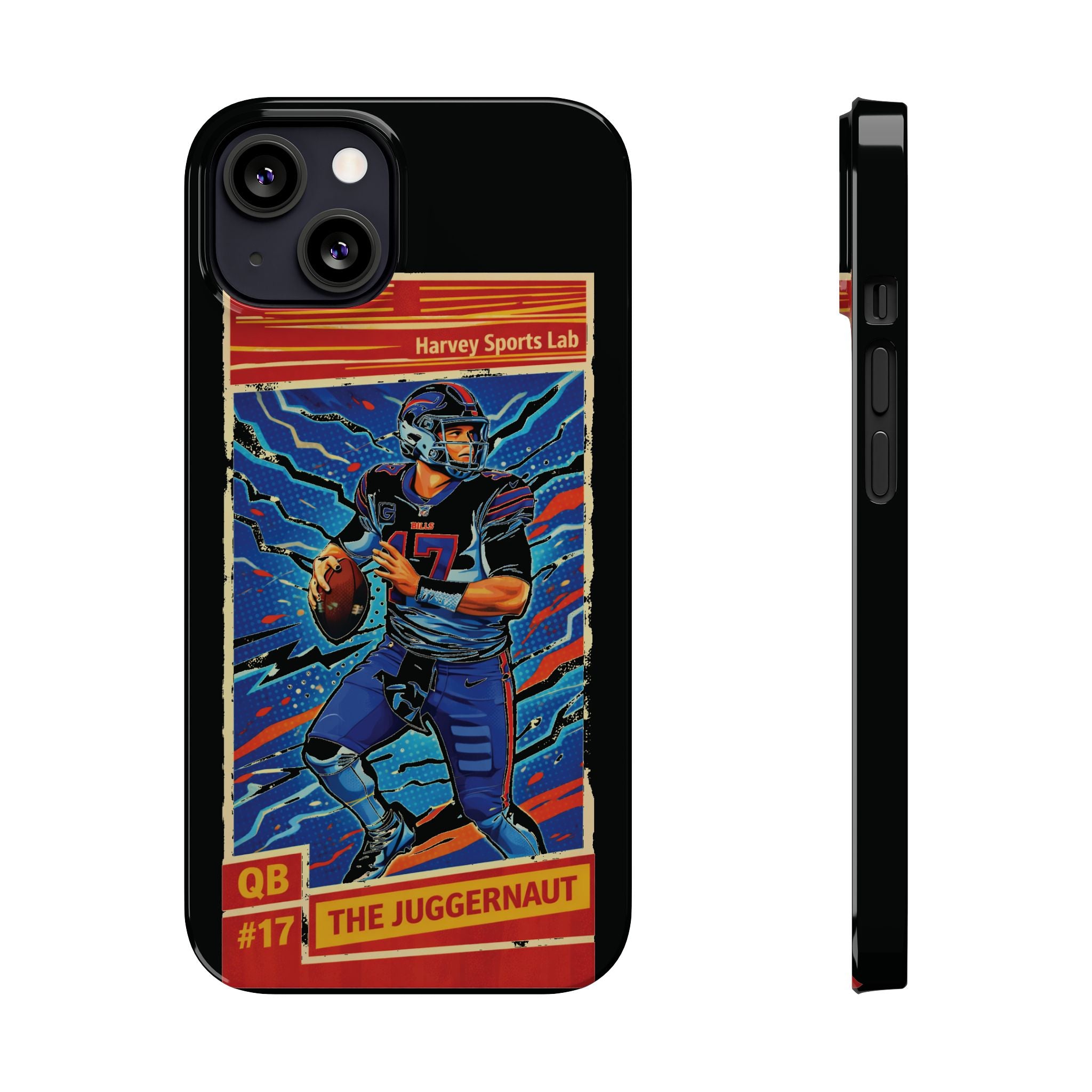 Football QB #17 ‘The Juggernaut’ Slim Phone Case — Retro Trading Card Design