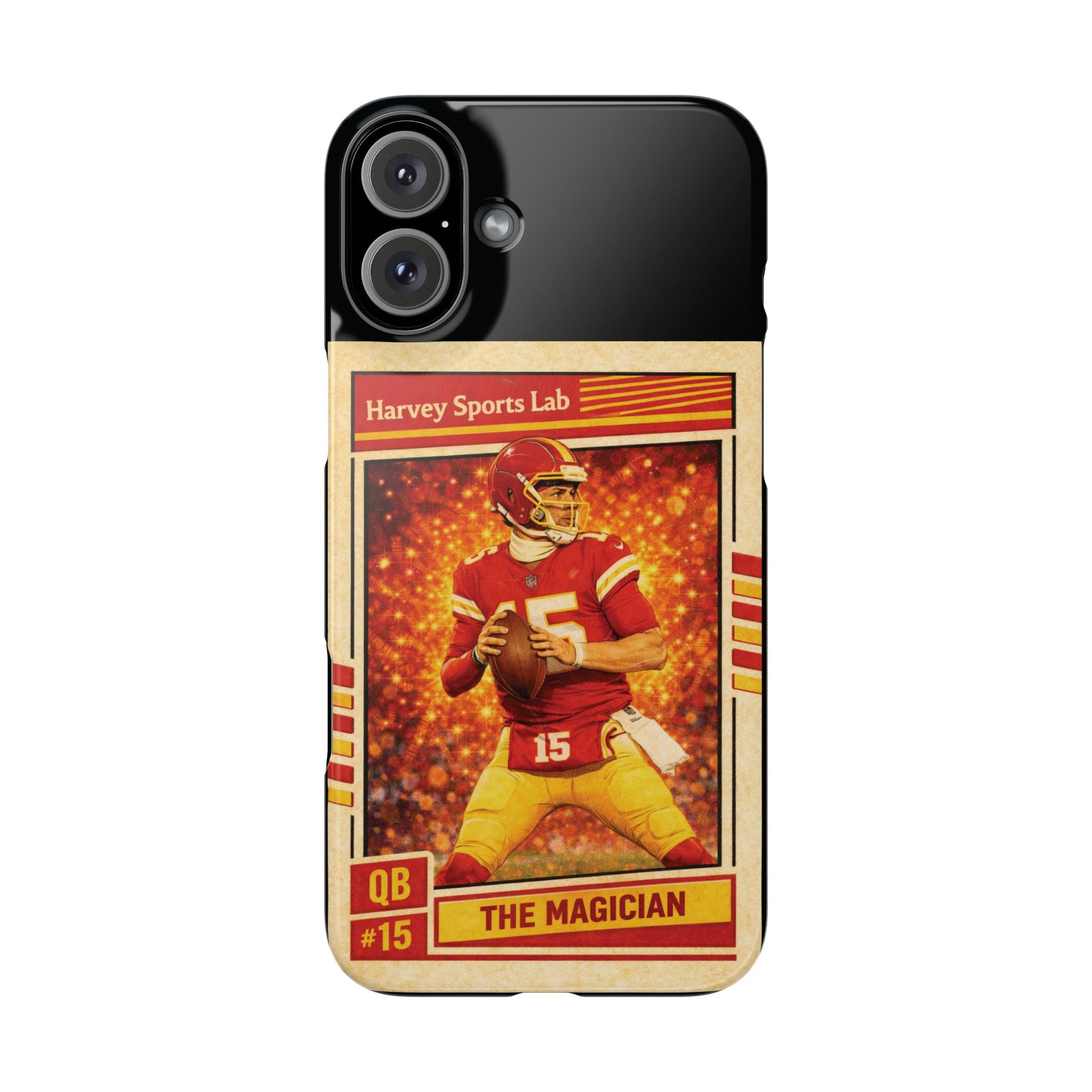 Football Trading Card Slim Phone Case – "The Magician" QB #15 Retro Design