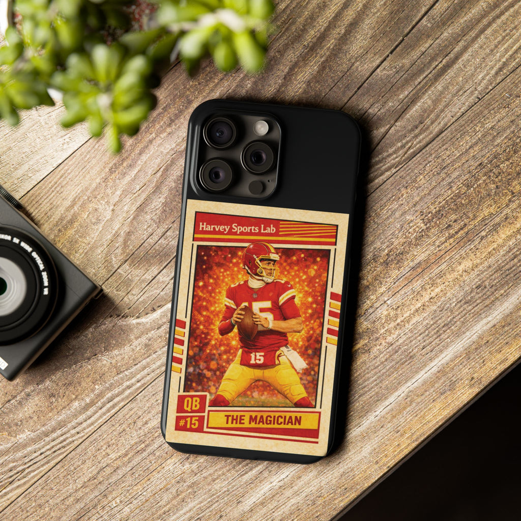 Football Trading Card Slim Phone Case – "The Magician" QB #15 Retro Design