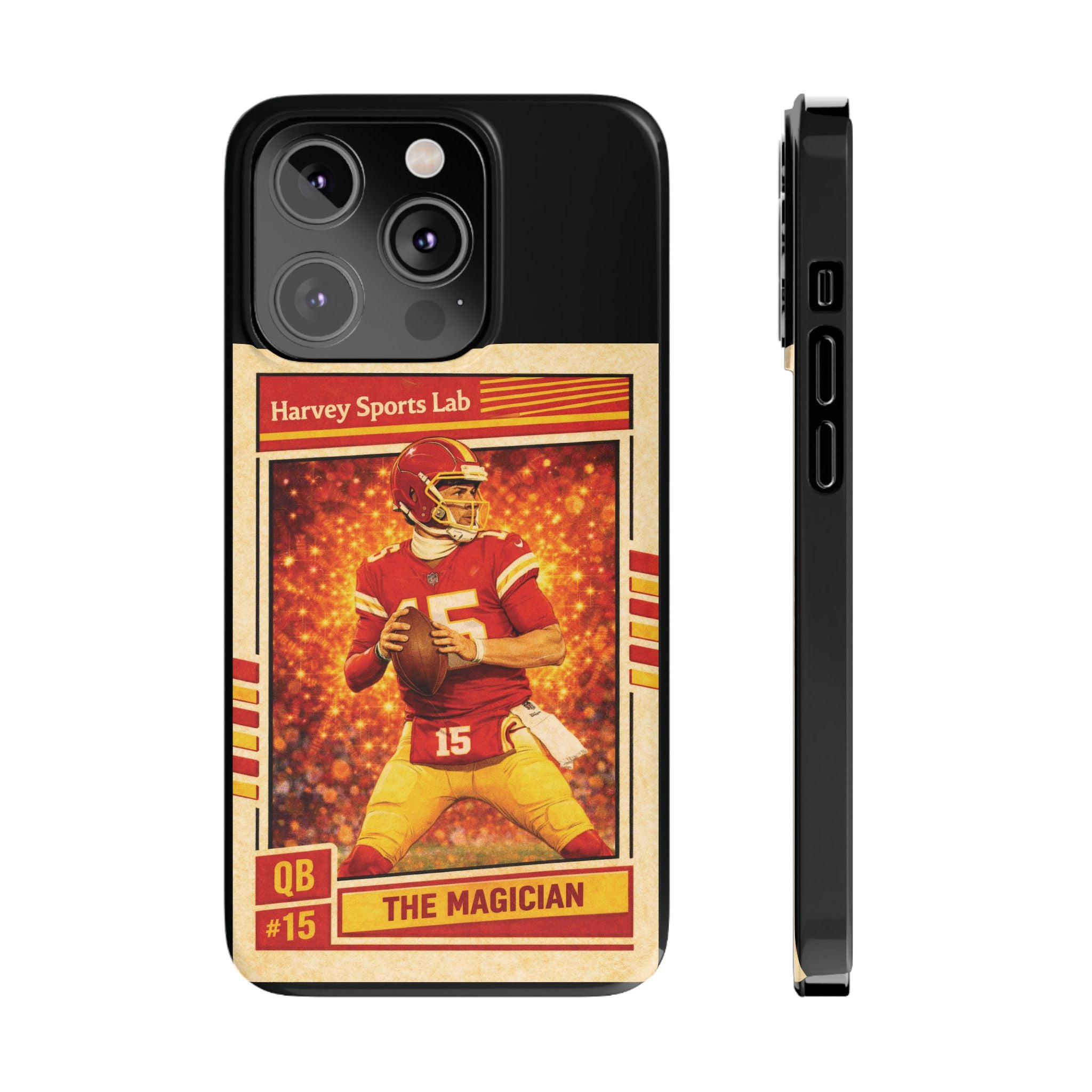 Football Trading Card Slim Phone Case – "The Magician" QB #15 Retro Design