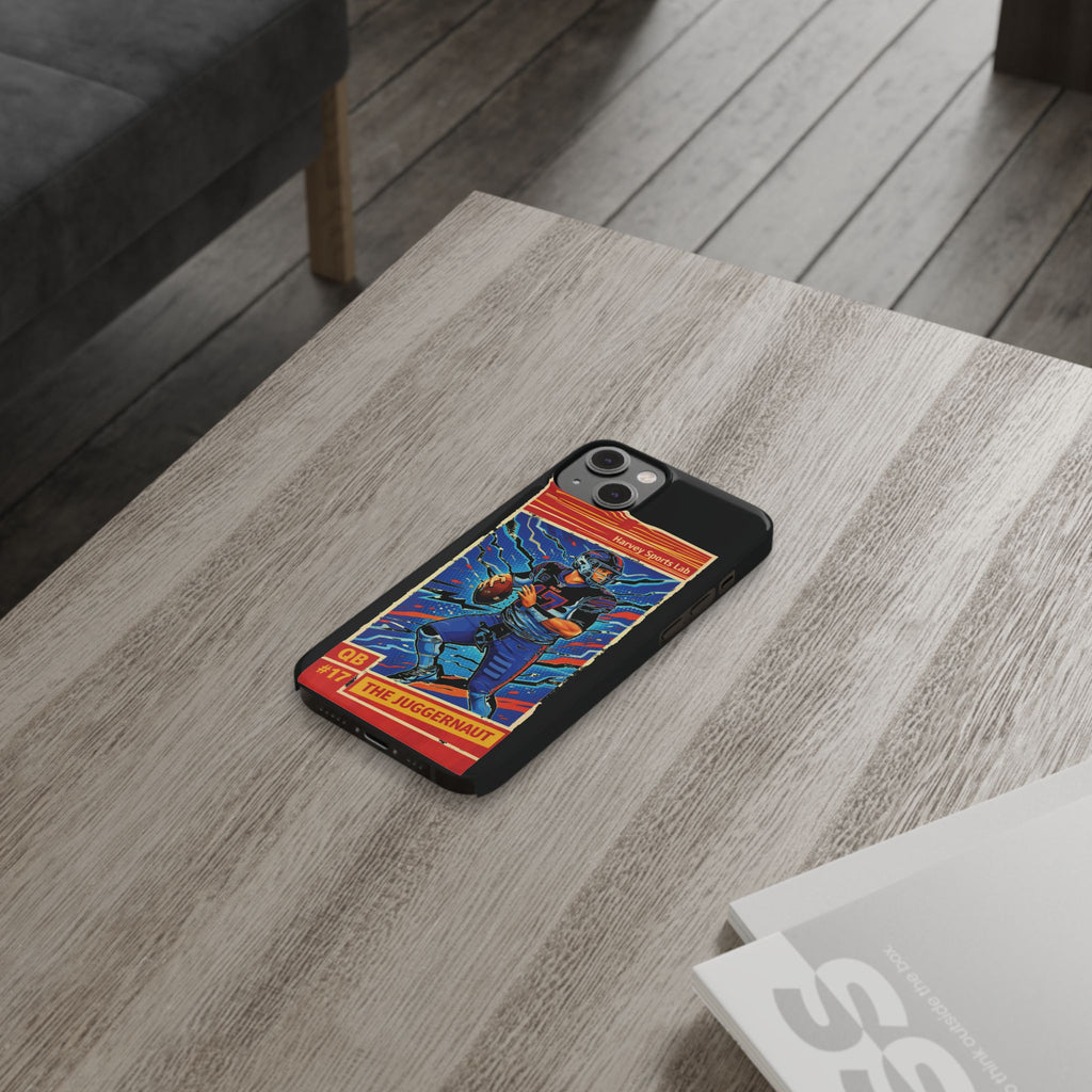 Football QB #17 ‘The Juggernaut’ Slim Phone Case — Retro Trading Card Design