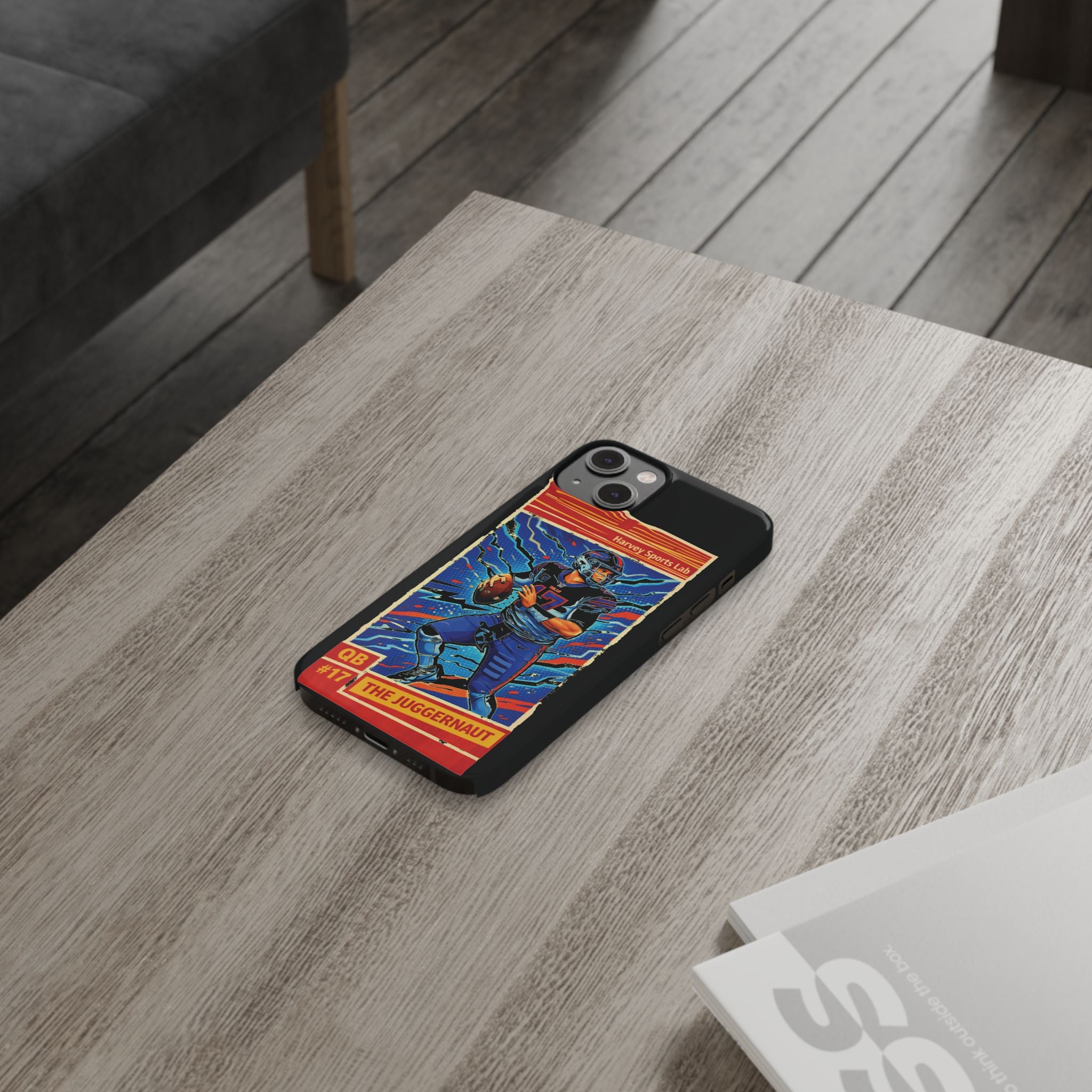 Football QB #17 ‘The Juggernaut’ Slim Phone Case — Retro Trading Card Design