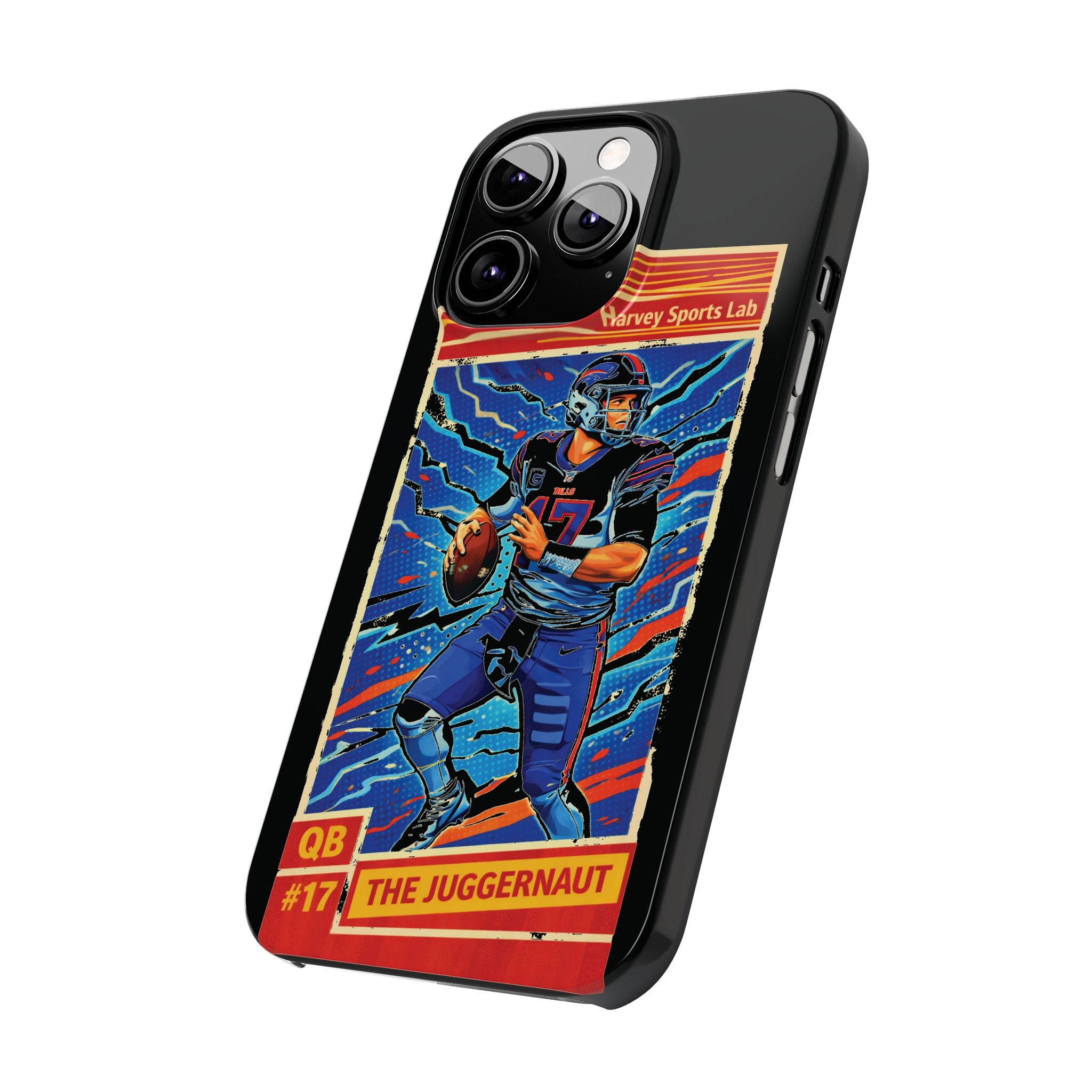 Football QB #17 ‘The Juggernaut’ Slim Phone Case — Retro Trading Card Design