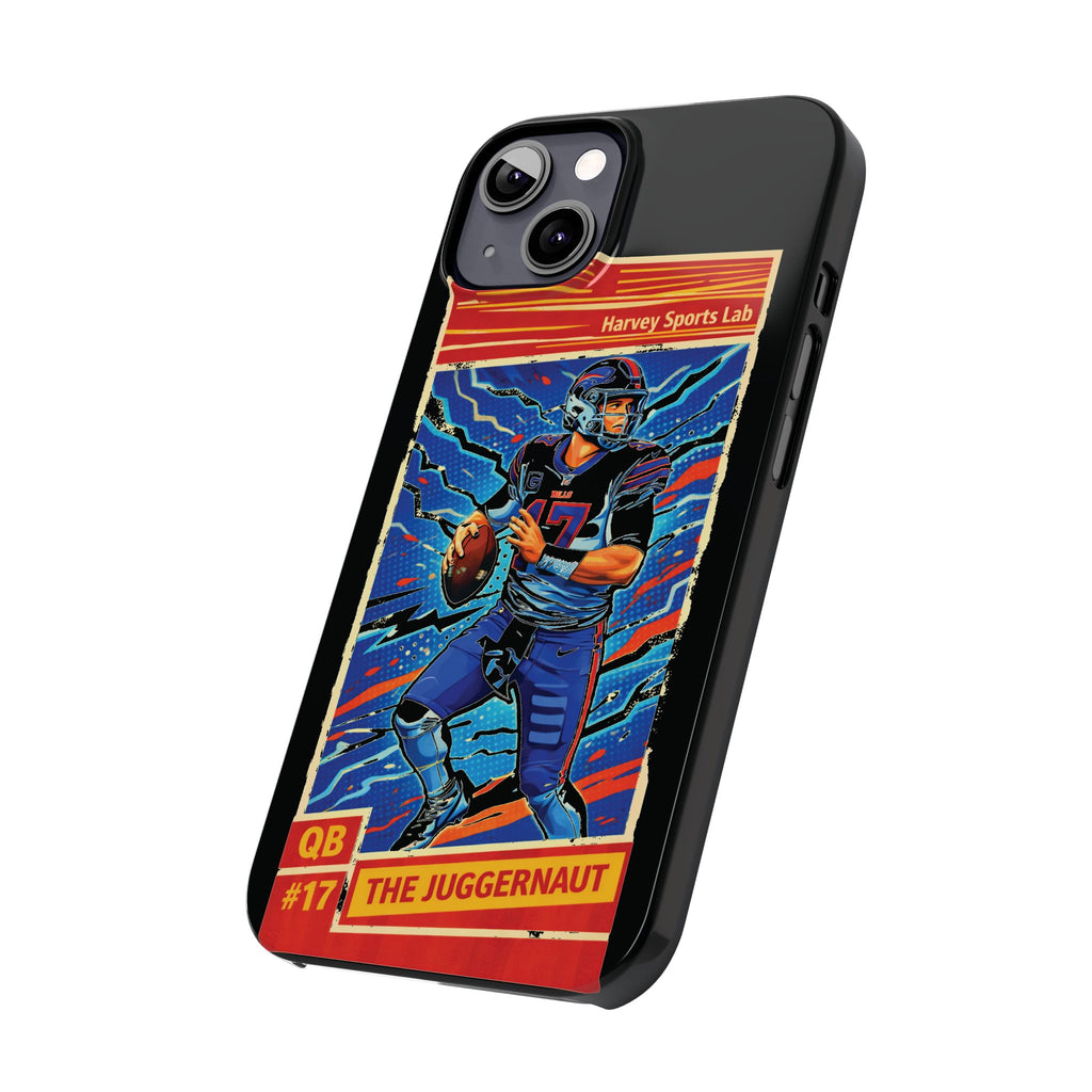 Football QB #17 ‘The Juggernaut’ Slim Phone Case — Retro Trading Card Design