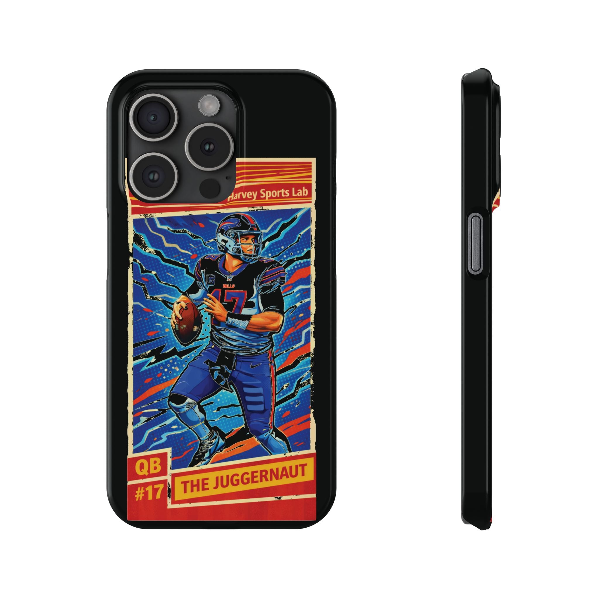 Football QB #17 ‘The Juggernaut’ Slim Phone Case — Retro Trading Card Design