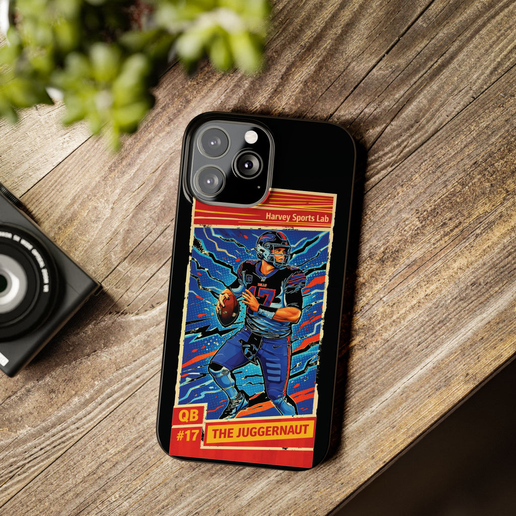 Football QB #17 ‘The Juggernaut’ Slim Phone Case — Retro Trading Card Design