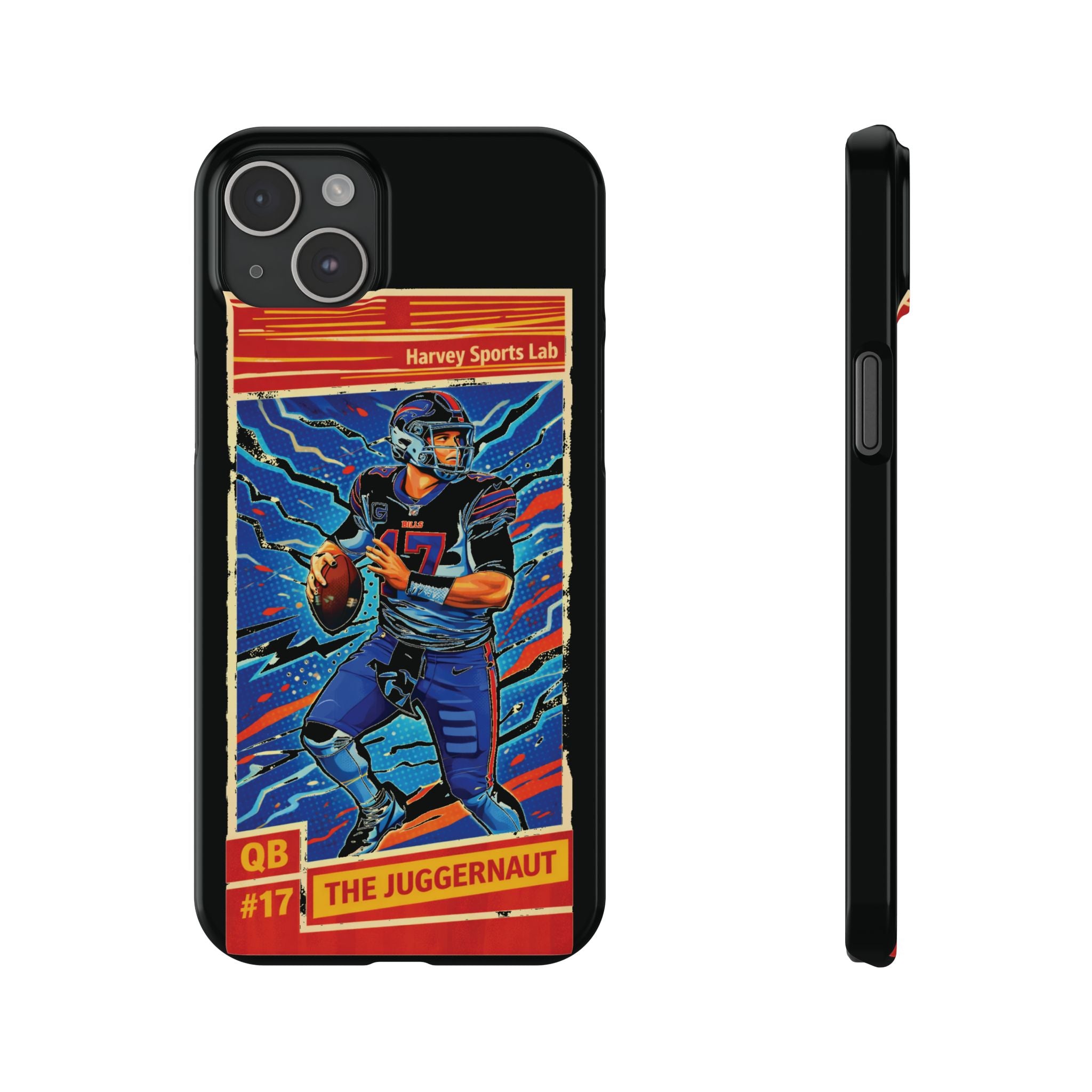 Football QB #17 ‘The Juggernaut’ Slim Phone Case — Retro Trading Card Design