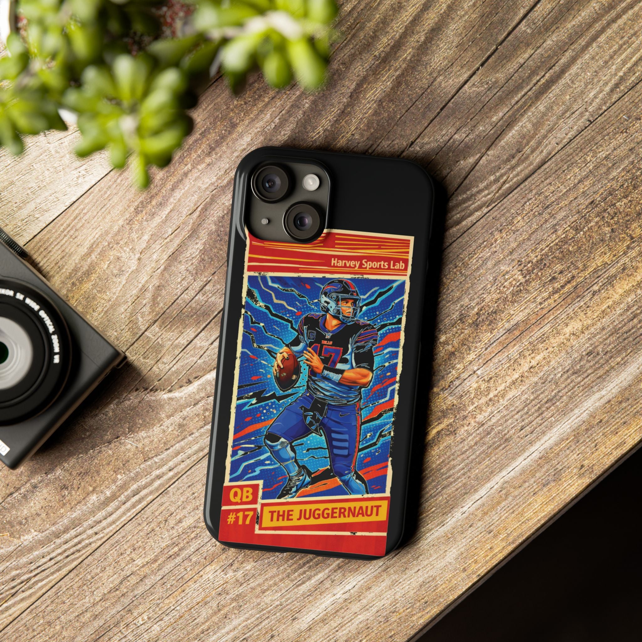 Football QB #17 ‘The Juggernaut’ Slim Phone Case — Retro Trading Card Design